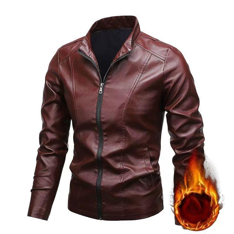 Новая мужская кожаная куртка на осень и зиму, корейский стиль, приталенная и модная, красивая и универсальная кожаная куртка
