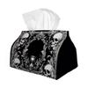 1pc Gothic Dark Fantasy Tissue Box-Skull Skeleton Ornate Border Print, Durable Fabric for Kitchen, Living Room, Bedroom, Car for Home And Party Decora