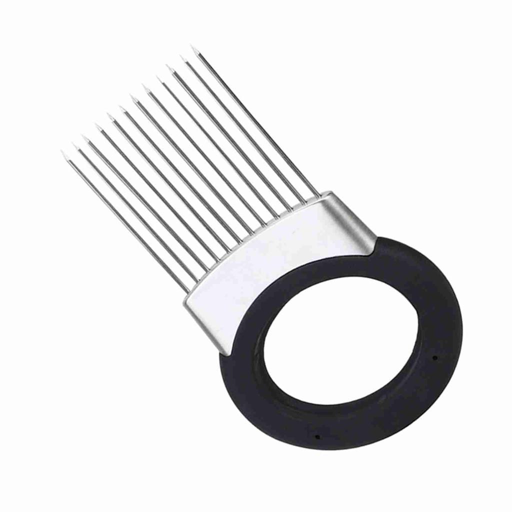 Onion Holder Vegetable Potato Cutter Slicer Stainless Steel Fork Slicing with Odor Remover