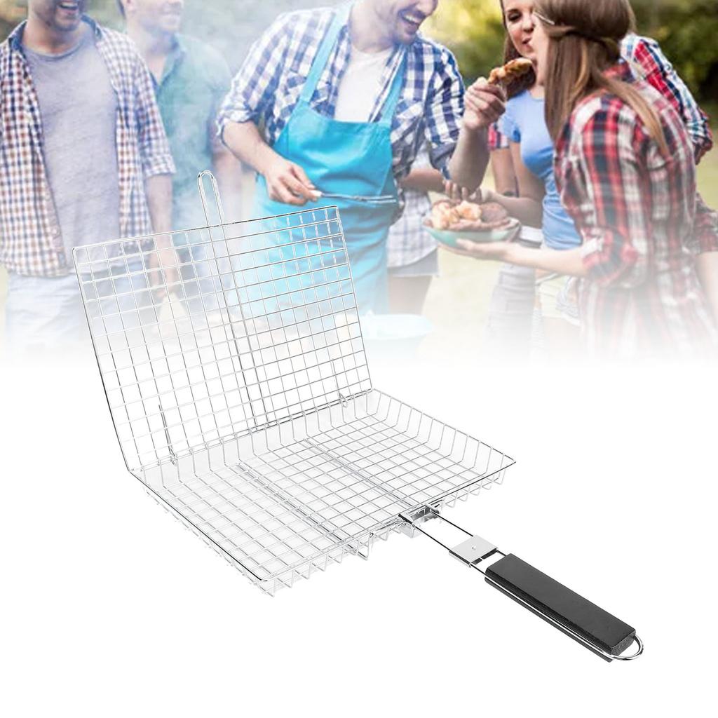 Портативная складная корзина-решетка для гриля BBQ для рыбы, овощей, креветок, аксессуары для барбекю