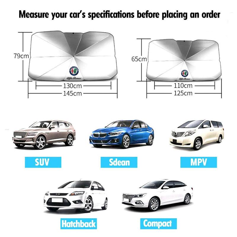 DCBLH1 Automobile Windshield Sunshade Upgraded Sun Umbrella For Alfa Romeo giulia stelvio giulietta 159 147 156 166 Car Accessories