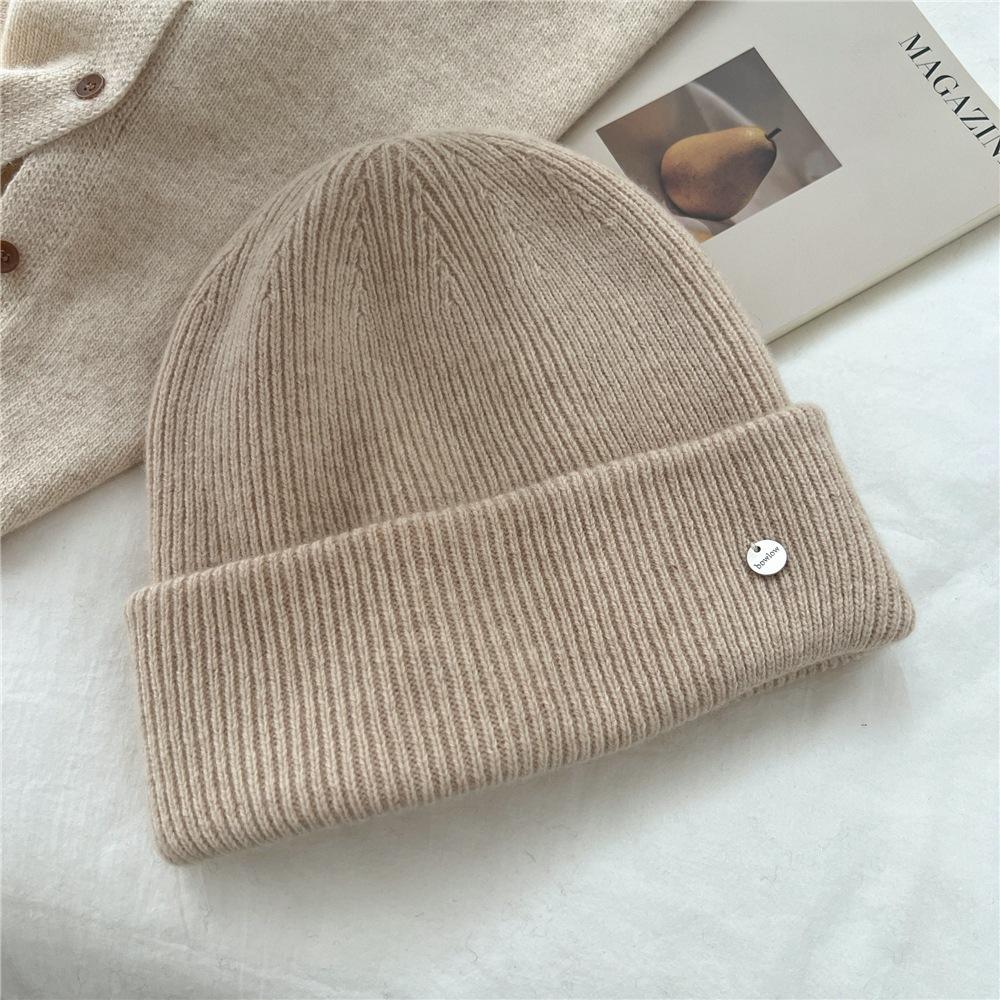 High-end wool rabbit down~ knitted wool hat for men and women, small ear protectors for autumn and winter, warm stacking hat, cold hat