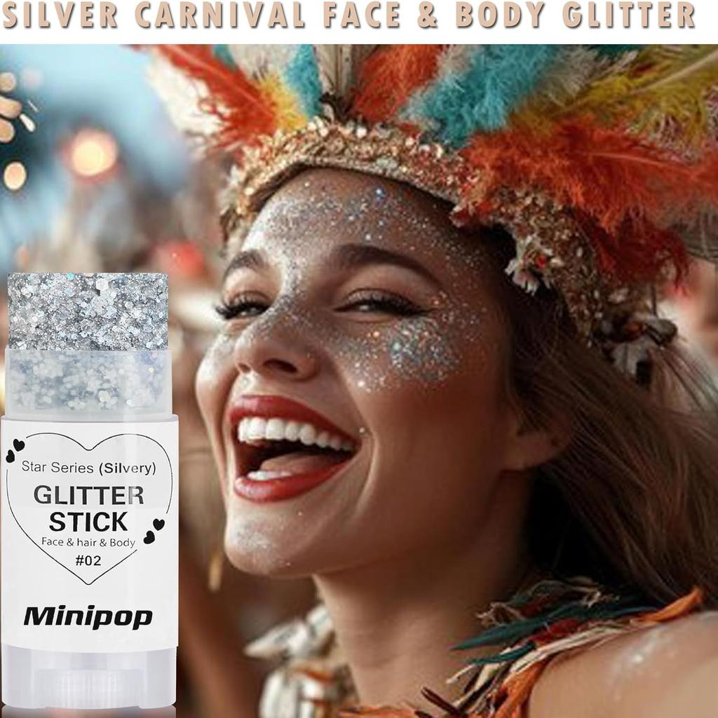 MINIPOP Body Paint Glitter Stick Face Lips Star Shimmer Festival