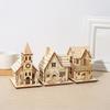 Рождественский световой домик, деревянные фигурки, Рождественская деревня, украшение для дома, рождественские подарки, Новый год