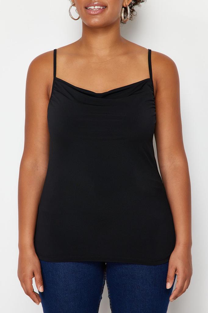 Женская стильная коричневая песчаная трикотажная блузка больших размеров больших размеров