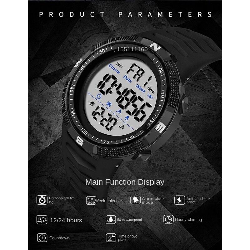 SANDA New Electronic Meter Movement Fashion Trend Men's Middle School Students Watch The Night Light Waterproof Watch