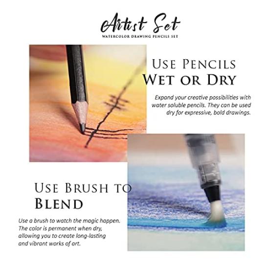 YOSOGO Watercolor for Watercolor in Aluminum Case Pencils, 72-Piece Set, Painting,