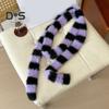 Women Long Scarf Color Block Striped Print Thin Long Scarf Cold Weather Scarf Neck Wrap Fashion Accessory