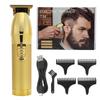 Oil Head Electric Hair Clippers USB Rechargeable Hair Trimmer Hair Cutting Clipper Gold