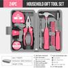 Высококачественный розовый набор инструментов для DIY из 18/19/20 шт. с электрической ручкой и сталью CR-V - Набор ручных инструментов для домашнего обслуживания для женщин и ухода за автомобилем