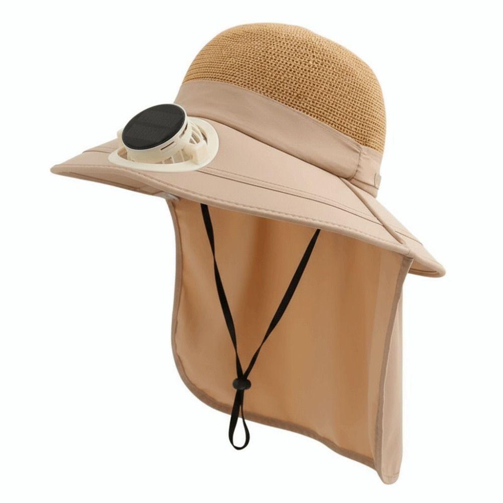 Breathable Sun Cap Anti-UV Fisherman Hat Sunscreen Cap Solar Fan Cap Sun Protection