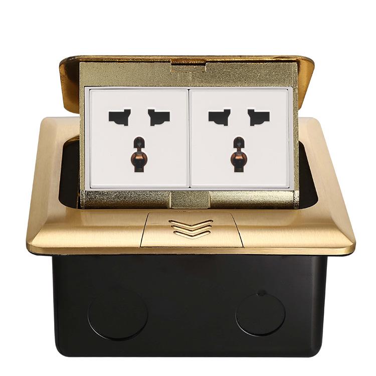 Gold Copper 145 Euro & Australian Standard Double Pop-up Floor Socket
