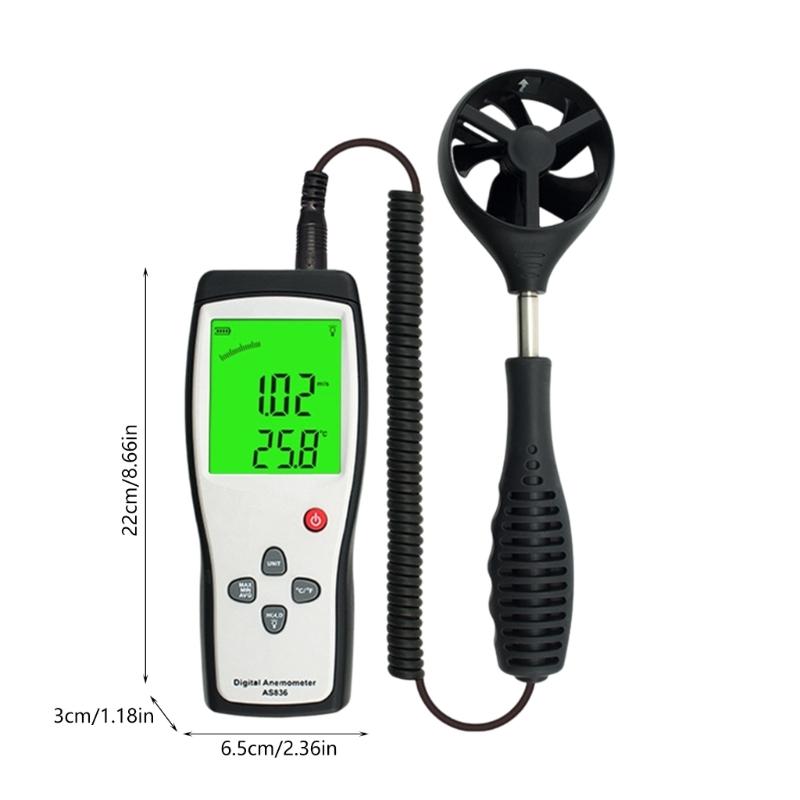 Professional Handheld Wind Gauge Meter With Wide Ranges 0.3-45m/s Precisions Anemometer For Ventilation System Testing