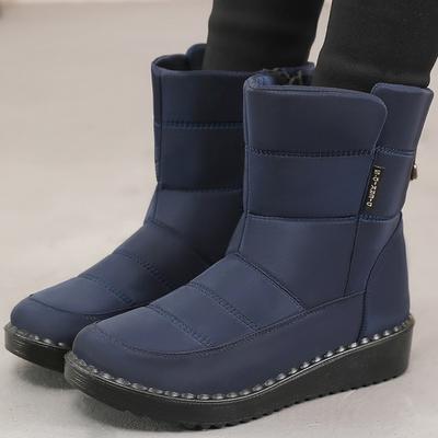 Утолщенные плюшевые водонепроницаемые зимние ботинки для женщин, толстая подошва, нескользящая хлопковая подкладка, женские теплые ботинки на толстой платформе