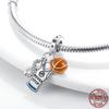 Sport Love Dangle Charm Fit Bracelet Necklace 925 Sterling Silver Skate Shoes Football Beads Pendant 925 Silver Original Jewelry