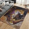Leopard Pattern Art Carpet with Abstract Swirl Design for Living Room Suitable for use as an anti-slip for living room bedroom sofas