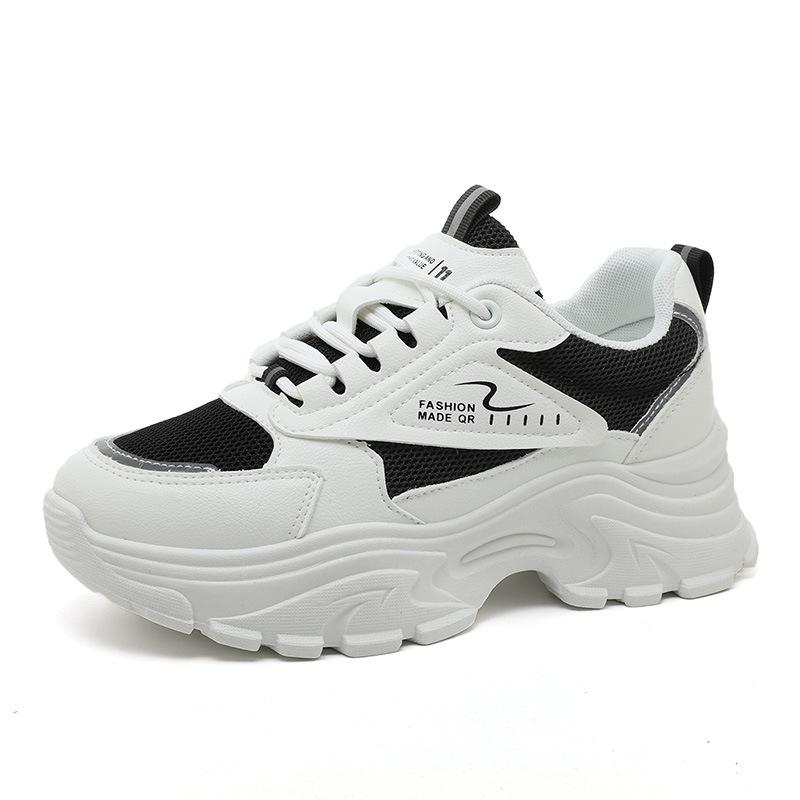 Qrj03, новая весенне-летняя обувь для папы с цветными блоками, обувь на платформе с дышащей сеткой, увеличивающая рост, студенческая спортивная женская обувь