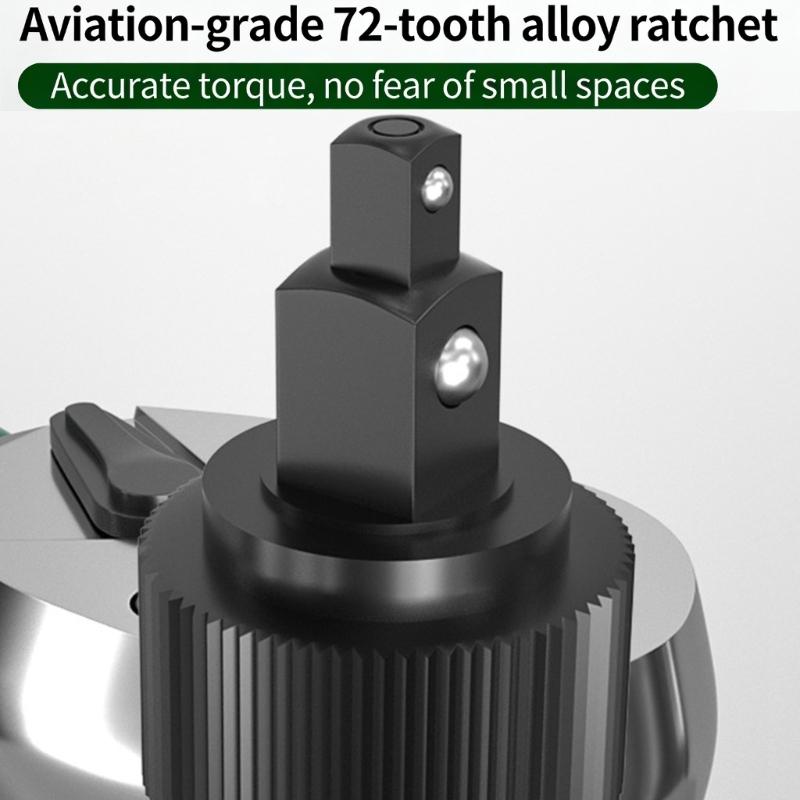 Быстросъемная реверсивная трещотка 1/4", 3/8", 1/2" Приводной трещоточный ключ, Квадратный приводной торцевой ключ с 72 зубьями