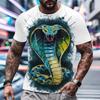 Fashion 3d Snake Printed T Shirt Men Funny Animal Pattern Oversized T-shirt Summer Hip Hop Trend Clothing Casual O-neck Tops