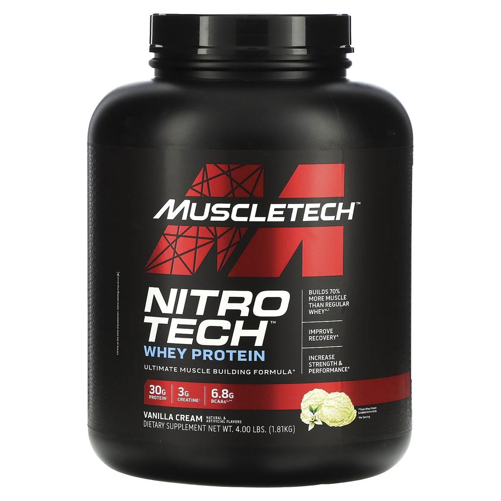 MuscleTech, Nitro-Tech, Performance Series, Vanilla, 4 lbs (1.8 kg)