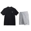 Li Ning Logo Print Breathable Short Sleeve Polo Shirt And Shorts Casual Sports Set Men Sets YPLU073-2+YKSU179-1
