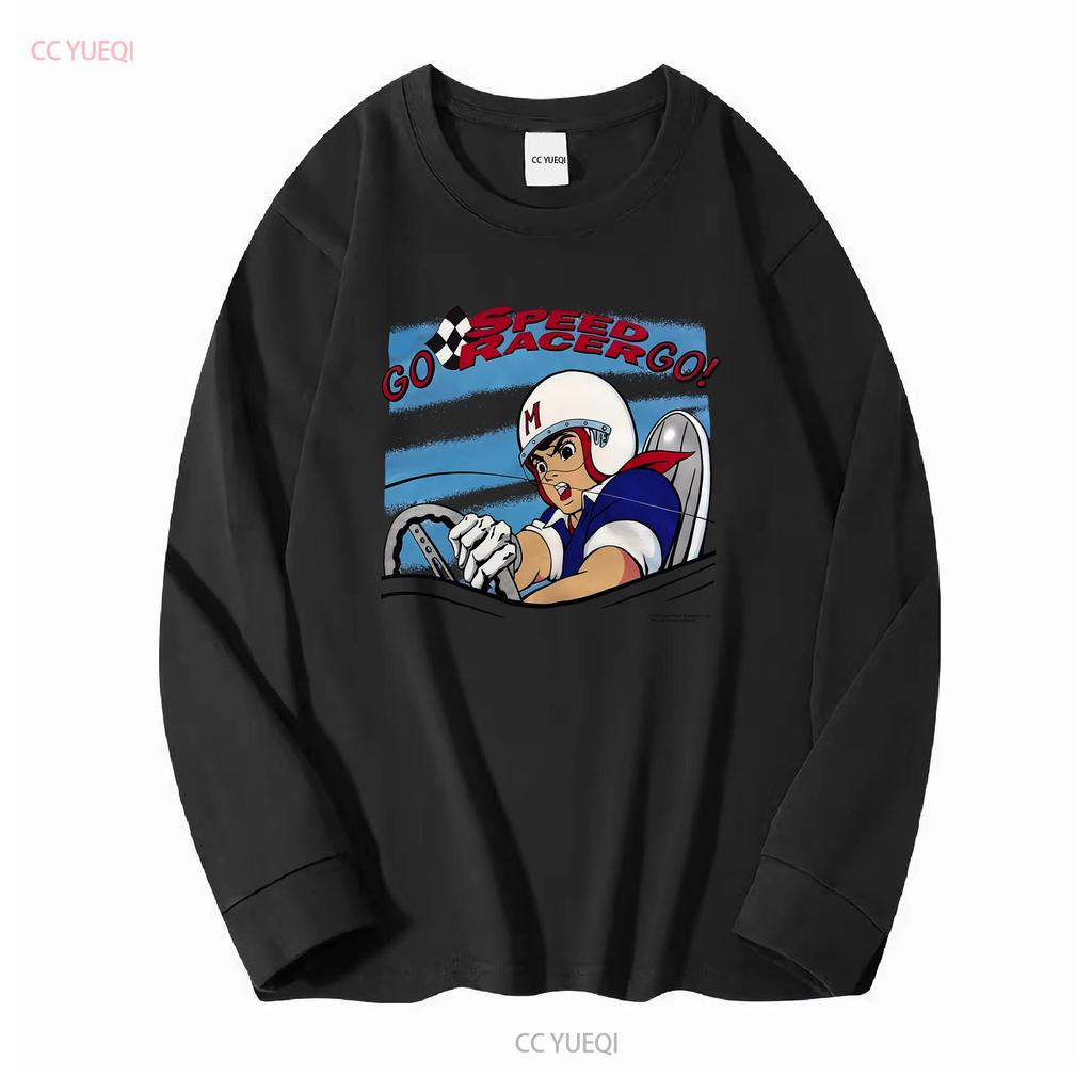 Фильм Винтаж Go Speed Racer Футболка Хлопок S 5XL KV12232 длинный рукав винтаж Стирка Слегка уличный стиль Удобная Эластичная
