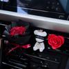 Автомобильный освежитель воздуха в форме сердца Роза Пара Медведь Автомобильный диффузор парфюма Камень Букет вечных цветов Украшение вентиляционного отверстия Подарок