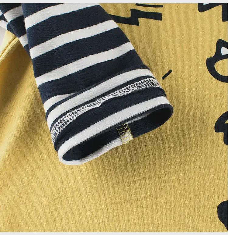 Футболка с длинными рукавами и принтом динозавра для мальчиков 27Kids Весна 2025 с имитацией двухкомпонентного дизайна