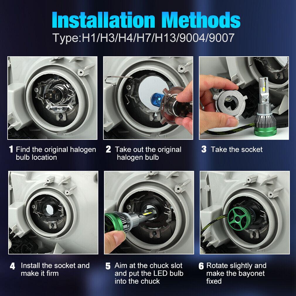 2Pcs Power Supply 24V CSP LED Truck Headlight H4 LED Canbus HB2 9003 Truck Lorry Light Headlamp Bulbs 110W 40000LM High&Low Dual Beam Kit