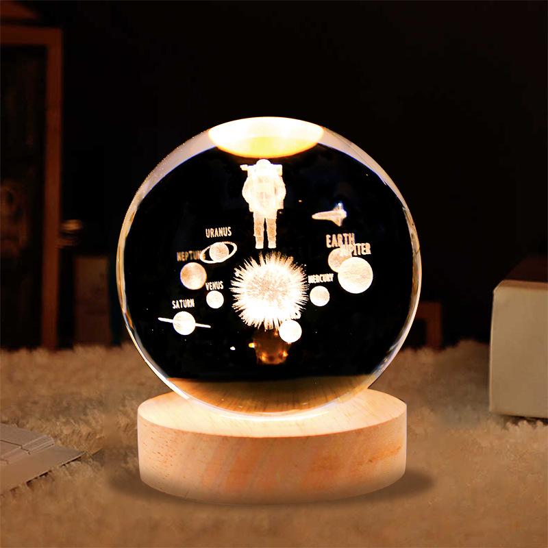 Crystal Ball Night Light: Starry Sky Projector with Deer Design, Creative and Unique Gift.