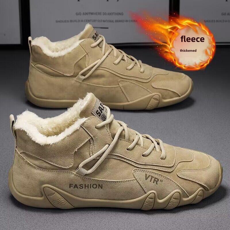 Мужские модные зимние рабочие ботинки на флисовой подкладке с нескользящей подошвой