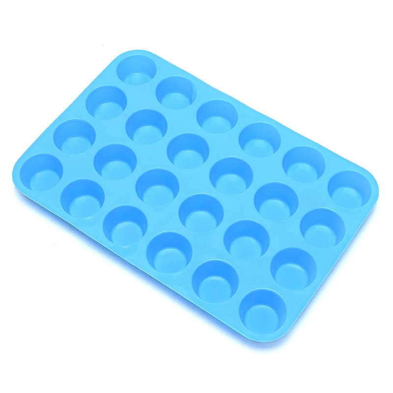 24 Cavity Pan Tray Silicone Mini Cupcake Cookie Bakeware Baking Mold Muffin Cup