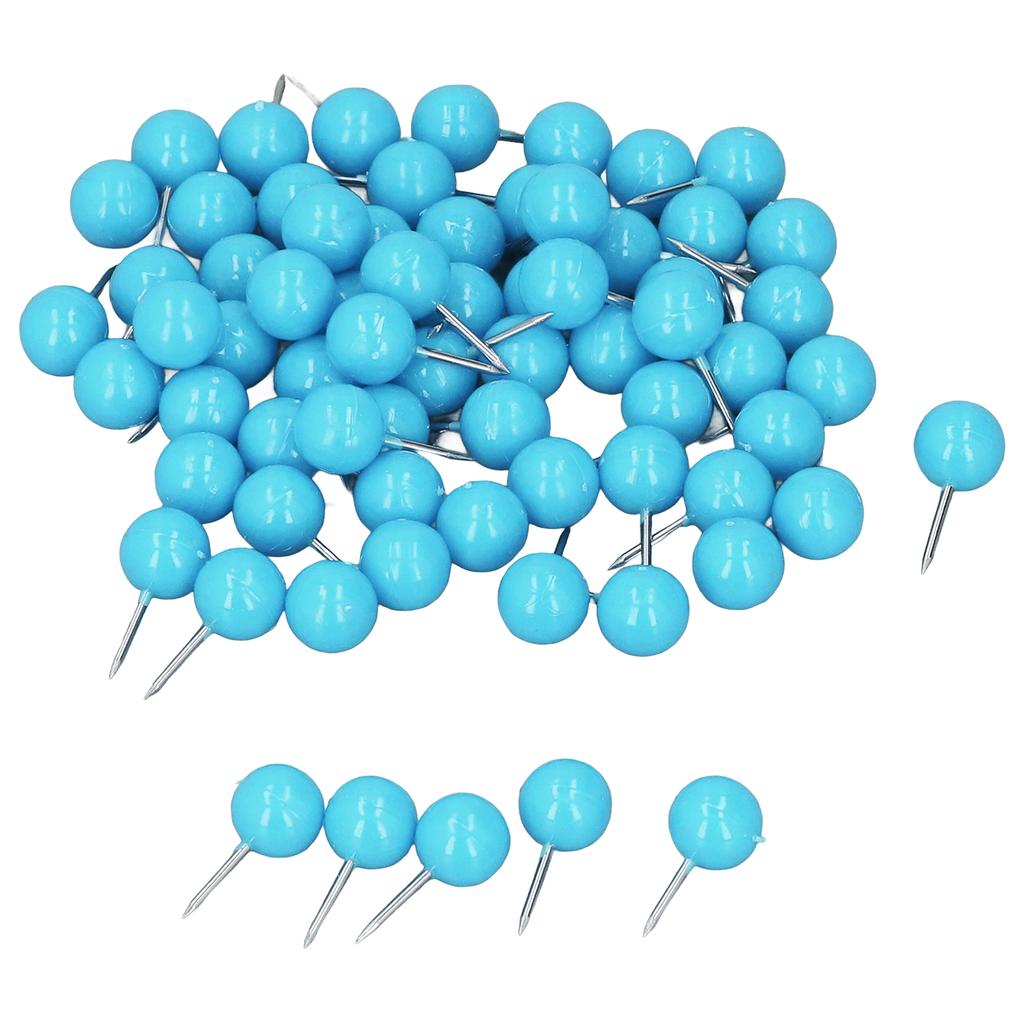 100 шт. кнопок, кнопок, стальных пластиковых декоративных кнопок для разметки пробковых досок 9,5x20 мм, синих