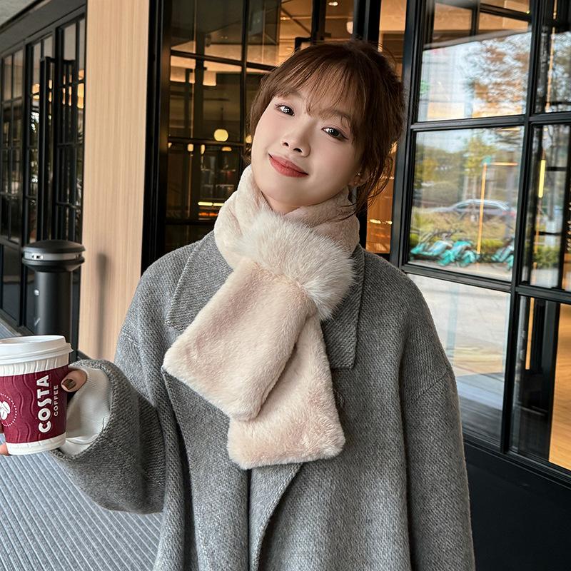 Artificial Fox Fur Scarf Women's Winter High-end Hair Scarf, Warm Wool Collar, Thickened Neck Guard