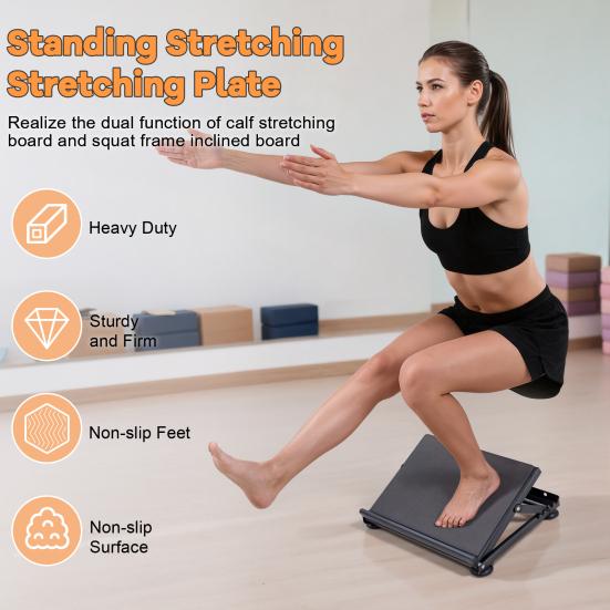 Foot Stretch Board Heavy Duty Slant Board, Calf Stretcher for Squat 600lbs Weight Capacity, Adjustable Incline Balance Relieving Plantar Fasciitis