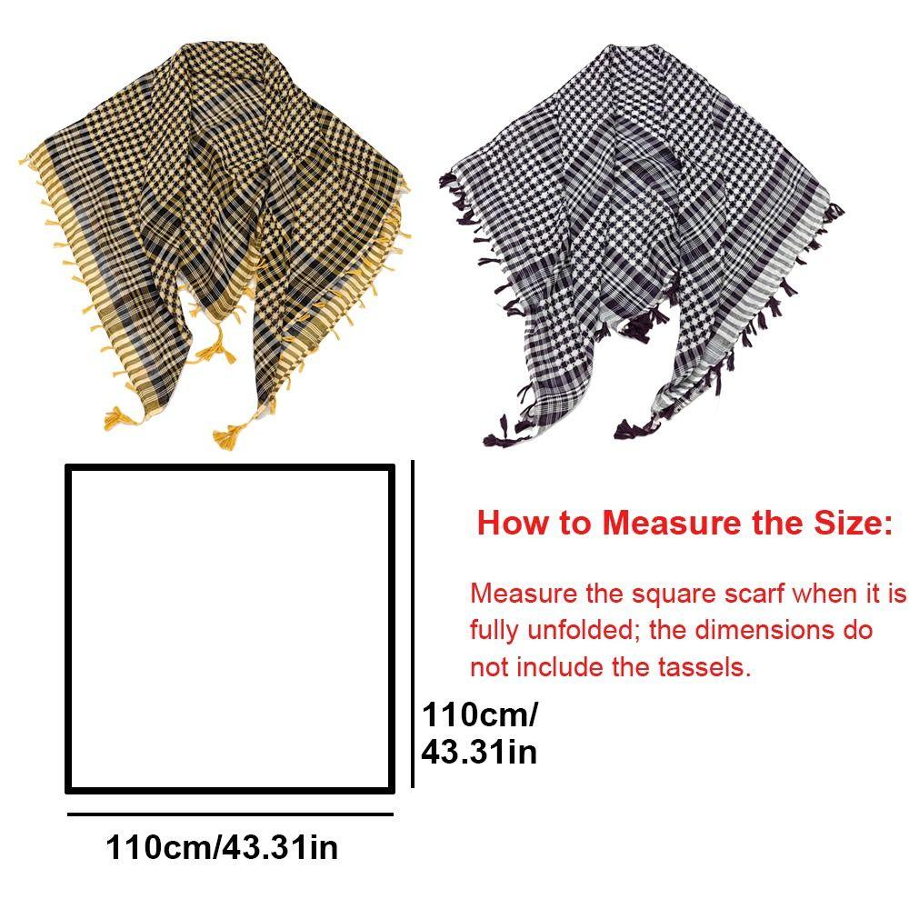 with Tassel Head Neck Scarf Costume Desert Scarf Arabic Scarf Arab Shemagh Headscarf  for Men Women