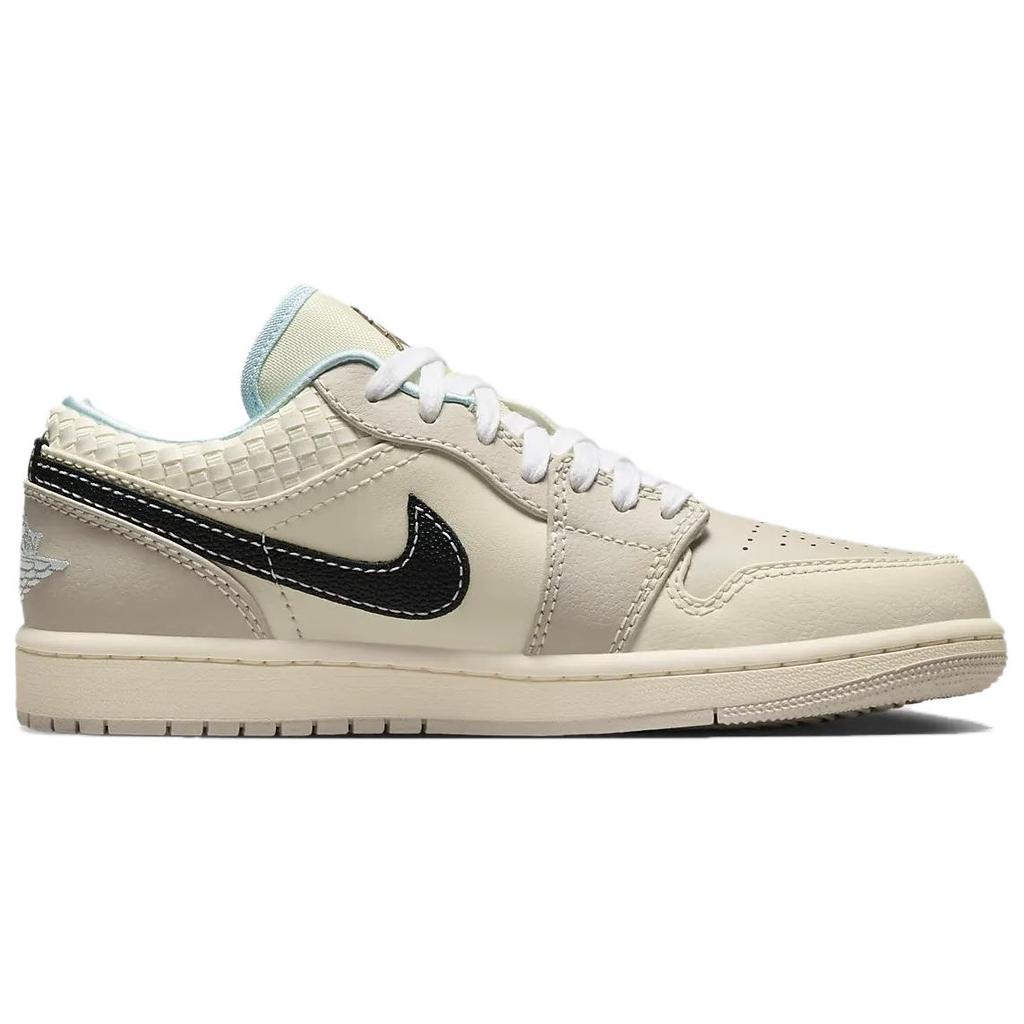 Air Jordan 1 Low SE Sanddrift Glacier Blue женские кроссовки кремово-черный муслин HQ3440-101