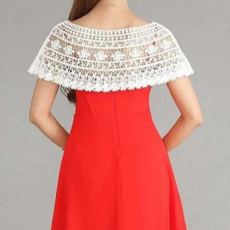 1 Pcs Out Hijab Scarf Elegant Ladies Shawl Fashion Tassel Lace Scarf Women Fashion Hollow Hook Flower Short Small Vest Cover