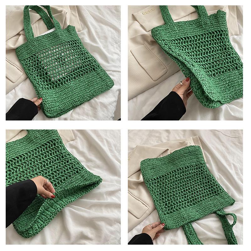 Yogodlns Летняя тканая полая сумка на плечо для женщин ярких цветов, дорожная, морская, пляжная, повседневная большая сумка