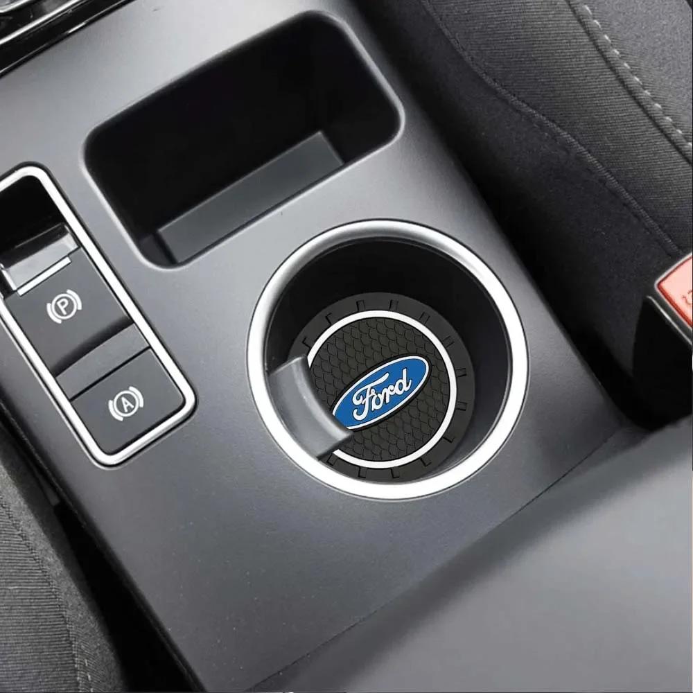 New 2026 Car Sticker 2pcs Car Coaster Water Cup Holder Anti-Slip Mat Phone Glasses Non Slip Pad For Ford Ranger ST Kuga MAX Tran