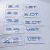 New 1pcs ABS For T 1.8T 2.0T 3.0T V6T V8T 2.4 2.8 3.2 3.6 4.2 Rear Trunk Emblem Logo Badge Sticker Car Displacement Bright