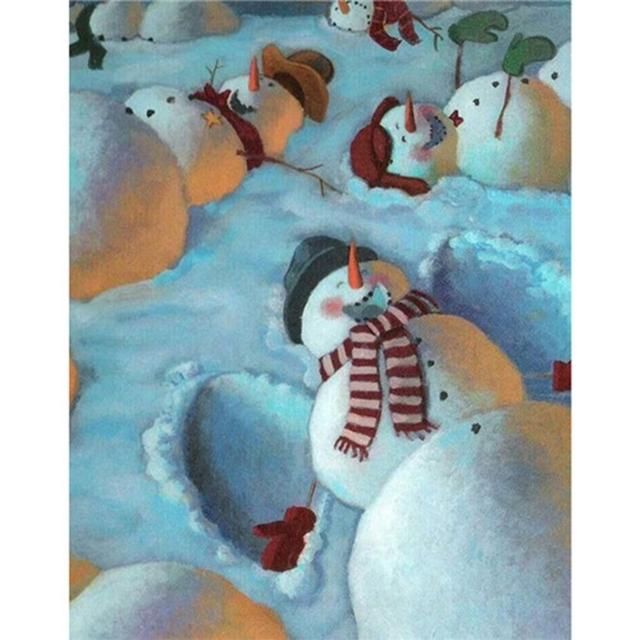 New Year Winter Landscape Christmas Snowman Poster Christmas Decorations Wall Art Painting Christmas Gift Kids Room Decoration