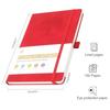 JUNART A5 ruled journal notebook women men 192 pages leather hardcover personal writing study office travel records gifts (red)
