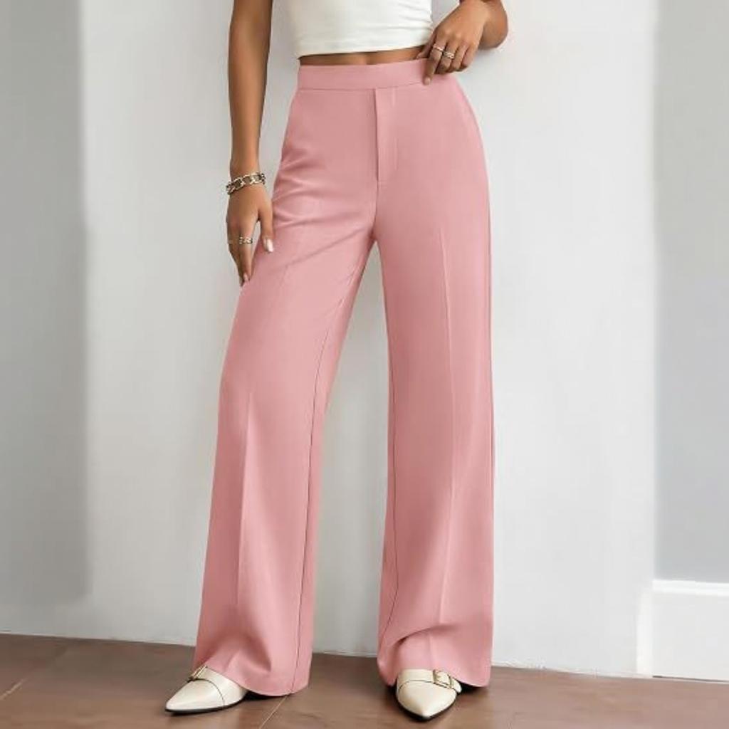 Универсальные женские брюки с широкими штанинами Business Casual, flattering color, для работы, для поездок на работу