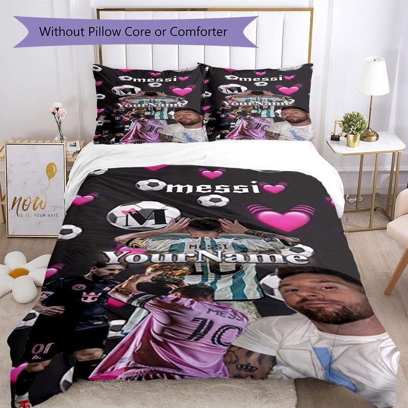 Messi 69 Customize your name Bedding Set Breathable Duvet Cover with Pillowcases Home Decoration Birthday Gift