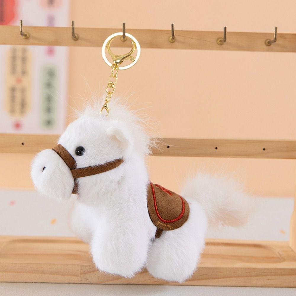 Fluffy Texture Mini Horse Pendant Cute Plush Horse Doll Pendant Pony Pendant Gift