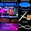LED Neon Rope Lights with App/Remote Control 5V Music Sync Waterproof Flexible DIY Design RGB Strip Lights for Bedroom Party