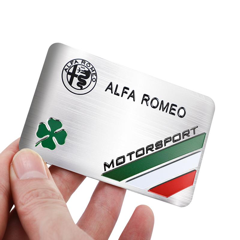 RZUD8 Car Stickers 3D Aluminum Auto Logos Stickers For Alfa Romeo 4C 159 Spider Giulia Giulietta 156 Tonale Car Body Decoration Paster