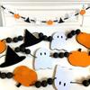 Reusable Felt Bunting Flags Handmade Witch Hat and Pumpkin Banners Halloween Decorations For Indoor Outdoors