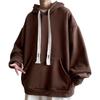 [Niman Bai] Men's Hoodie Hooded Pullover Relaxing Big Silhouette Big Size Oversize Everyday Wear Brown 5S-N07-BRXL